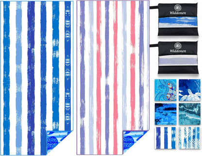 Lightweight Thin Microfiber Beach Towel Sand Free Quick Dry Absorbent Compact Soft Pool Swim Travel Towels Extra Large Oversized Beach Accessories Packable Essentials Stuff Gifts for Adult