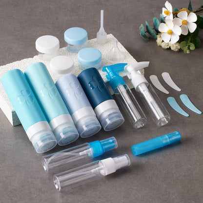 INSFIT Travel Bottles for Toiletries 23pack, TSA Approved Travel Size Toiletries, Airplane Essentials for Creams, Shampoo, Cosmetic Liquids