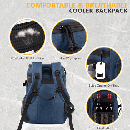 Tactical Backpack Cooler, 25L Cooler Backpack Insulated Leak-Proof, Heavy Duty Large Lunch Backpack, Waterproof Ice Chest Backpack for Men Women Adults Work Daytrip Camping Beach Hiking Accessories