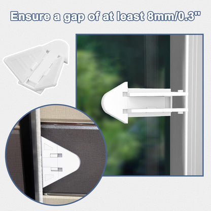 6-Pack Sliding Door Locks for Baby Safety, Viaky Child Cabinet Proofing Strong Adhesive Safety Latch for Sliding Closet/Shower/Patio/Window/Wardrobe (White)