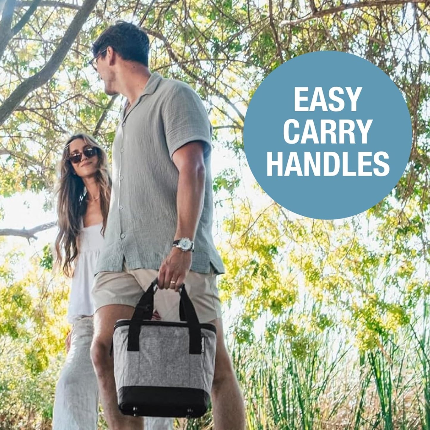 CleverMade Collapsible Insulated Cooler Bag – Leakproof Soft Folding Cooler for Beach, Travel, Car