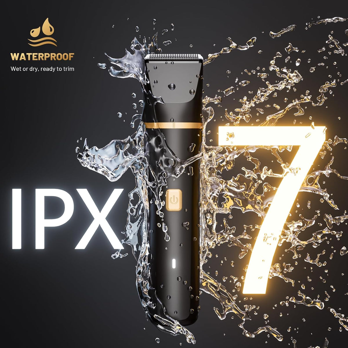 Electric Razor for Men, IPX7 Waterproof Versatile Shaver for Temple, Groin, Nose, Ear Hairs, Beard, Body Hair Trimmer, Painless Grooming Kit with 2 Replaceable Heads, Birthday Gifts for Men