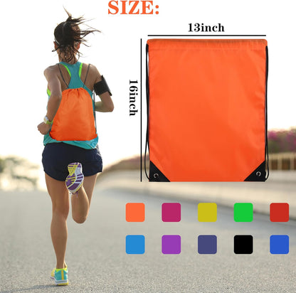 20 Colors Drawstring Backpack Bags Sack Pack Cinch Tote Sport Storage Polyester Bag for Gym Traveling