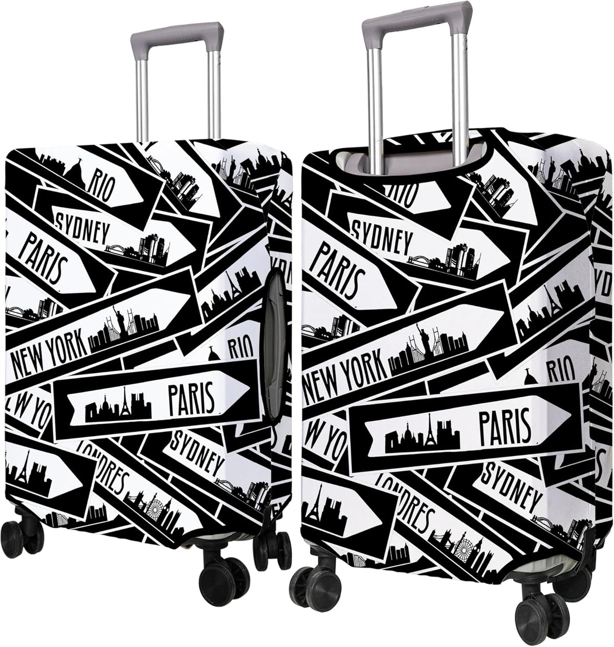 Travel Luggage Cover Suitcase Protector Fits 18-32 Inch Wheel Covers PatternedTravel Related Items Flower Luggage Protector Elastic XL