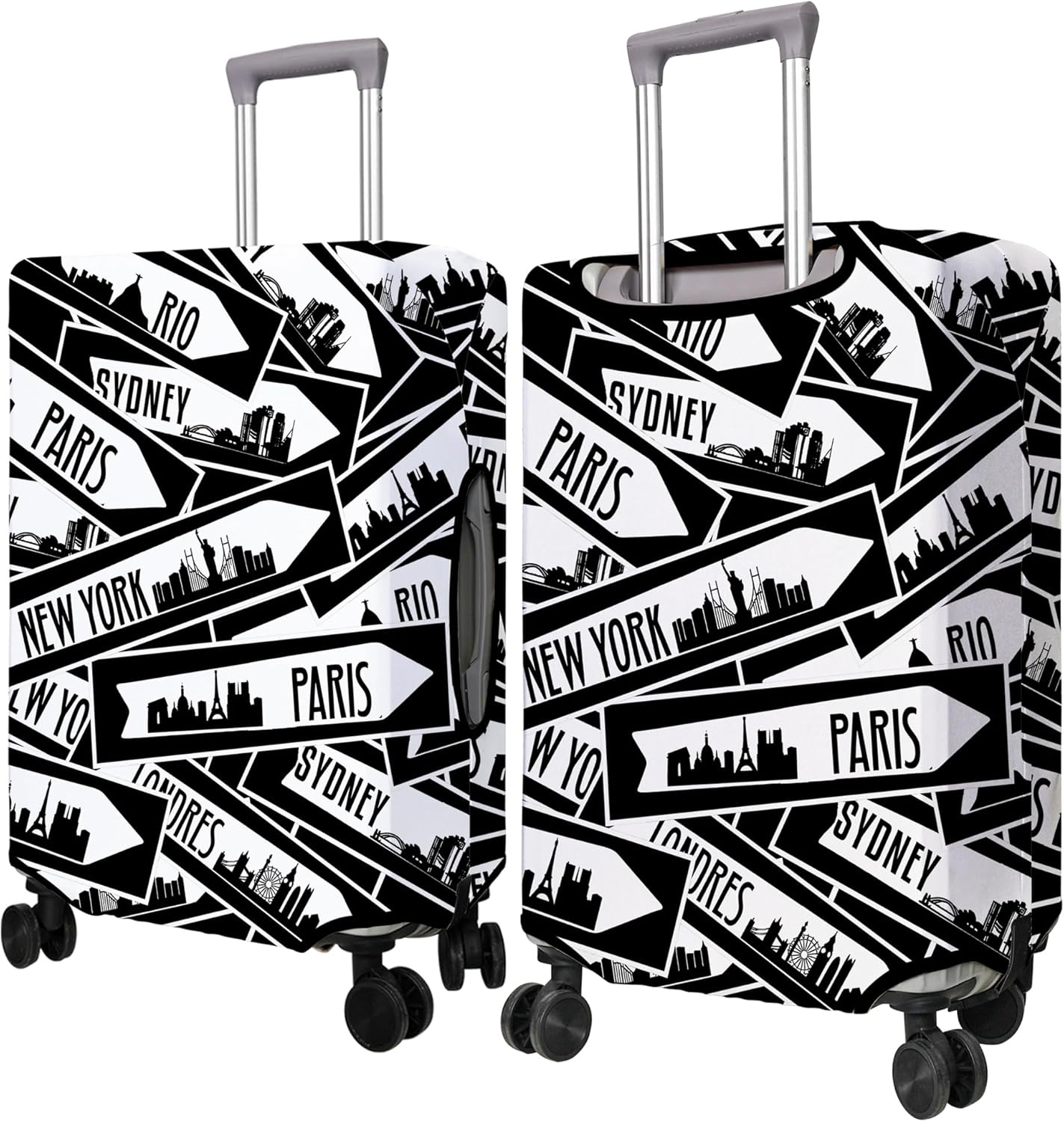 Travel Luggage Cover Suitcase Protector Fits 18-32 Inch Wheel Covers PatternedTravel Related Items Flower Luggage Protector Elastic S