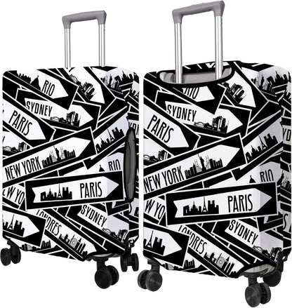 Travel Luggage Cover Suitcase Protector Fits 18-32 Inch Wheel Covers PatternedTravel Related Items Flower Luggage Protector Elastic L