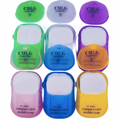 Portable Soap Sheets – 500pcs (10 Travel Cases × 50 Sheets) – Pocket-Size Biodegradable Hand Wash Paper for Travel, Camping, Hiking, Emergency Kits