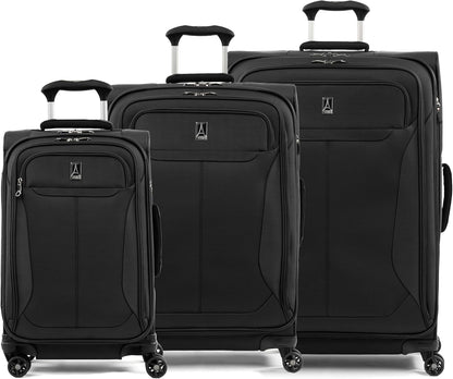 Travelpro Tourlite Softside 3-Piece Set, Expandable Luggage with 4 Spinner Wheels, Lightweight Suitcase, 21" Carry-On, 25" Checked Medium, 29 Check Large, Black
