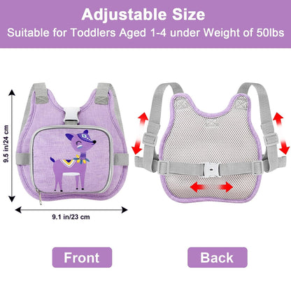 Accmor Toddler Harness Leash, Cute Deer Kids Harness + Anti Lost Wrist Link, Collapsible Child Leash for Outdoor Travel, Portable Baby Walking Harness Protector Wristband Strap for Baby Girls