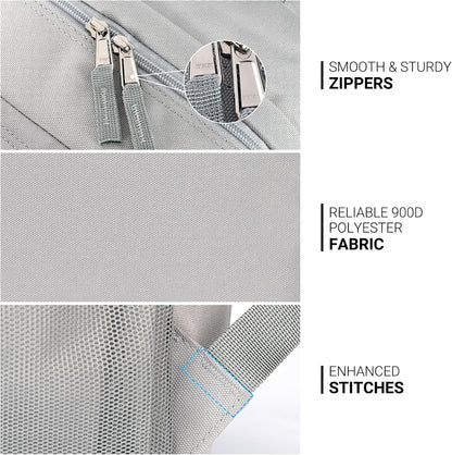 ZORFIN 26L Backpack for College, and Travel: Water Resistant Bookbag - Grey