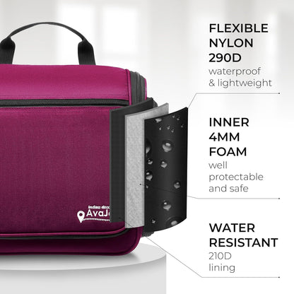 Travel Toiletry Bag for Men and Women - (10.6”x10.6”x3.2”) Large Hanging Toiletry Organizer - Waterproof Hygiene Bag with Metal XXL Swivel Hook, with Sturdy Zippers and 19 Compartments for Toiletries