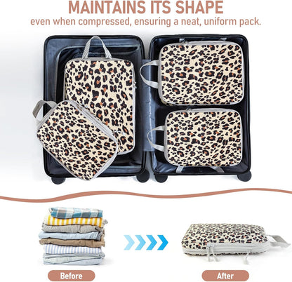 4-Piece Packing Cube Set - Lightweight Luggage Organizers for Travel, Vacation and Suitcases - Durable Accessories with Compression