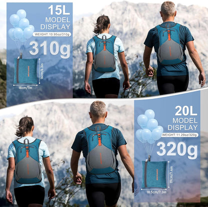 20L Small Hiking Backpack for Men Women Foldable Packable Back Pack Ultralight Hiking Daypack for Travel Camping Outdoor, Turquoise