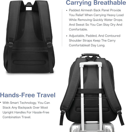 Extra Large Laptop Backpack for Men,37L Gaming Laptop Backpack,18.4Inch Travel Backpack with USB Charging Port, Business Flight Approved -Big Capacity Computer Bag College Bookbag, Black Black