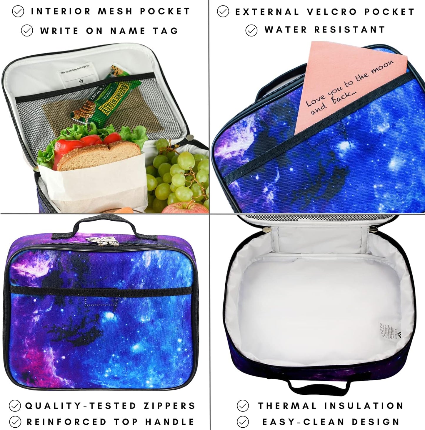 Fenrici Robotic Kids Lunch Box for Boys, Girls Insulated Lunch Bag, Soft Sided Compartments, Spacious, BPA Free, Food Safe, 10.8in x 9.2in x 3.8in (Mars Ingenuity Rover, Space Limited Edition)
