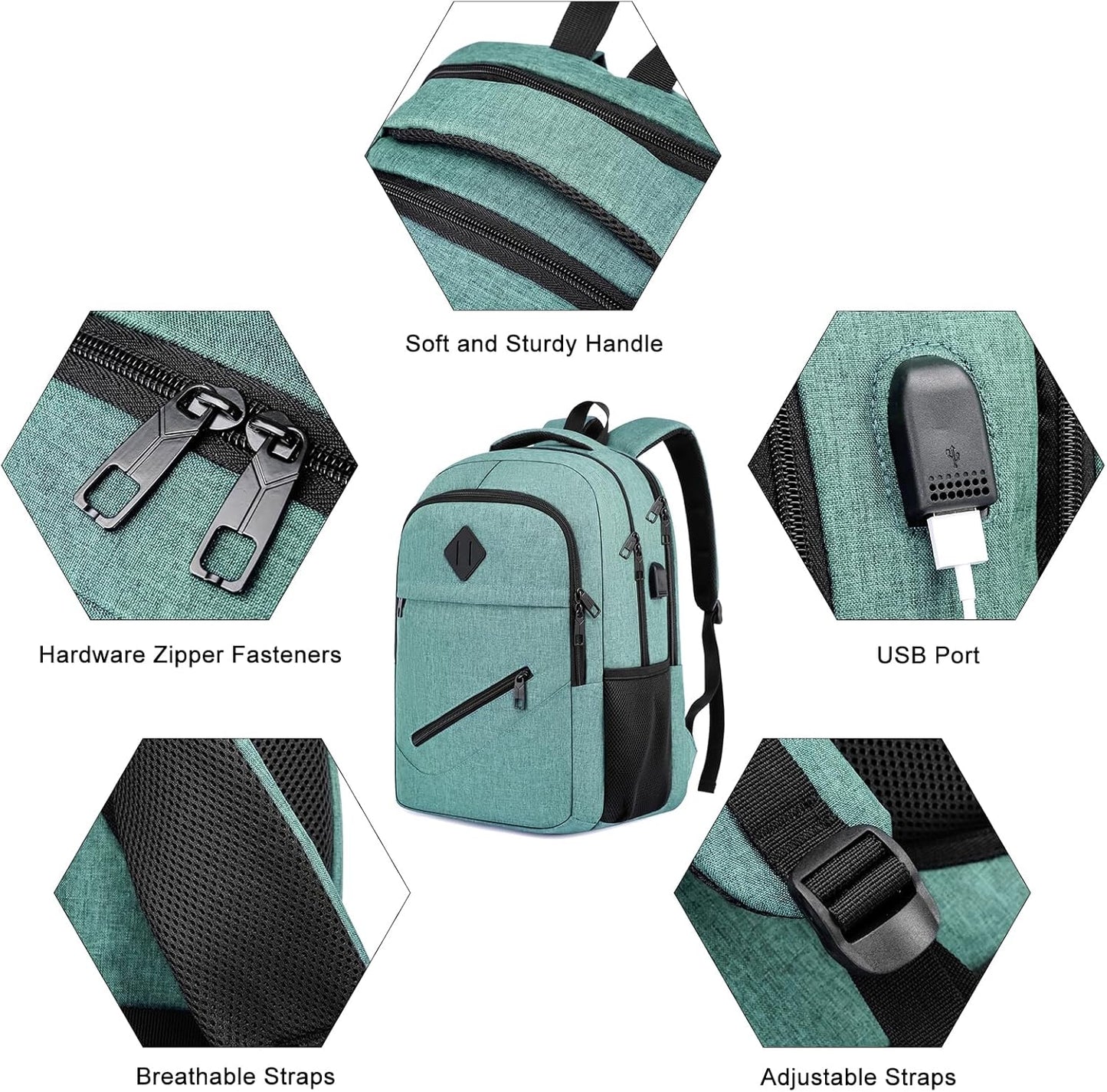 BIKROD Backpack for Girls Women, School Backpack for Teen Boys, Lightweight Casual High School Bookbag, Daily-use Travel Laptop Backpack with USB Charging Port Fits 15.6 Inch Notebook