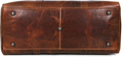 Leather Duffel Bag for Men & Women Travel, Weekend, Overnight, Gym Bag