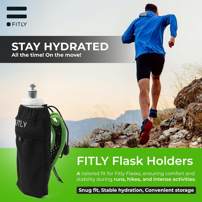 FITLY Soft Flask - Shrink As You Drink Soft Water Bottle for Hydration Pack - Folding Water Bottle Ideal for Running, Hiking, Cycling, Climbing & Rigorous Activity