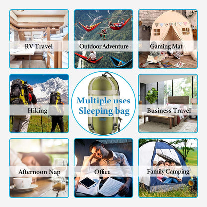 ECOOPRO Warm Weather Sleeping Bag - Portable, Waterproof, Compact Lightweight, Comfort with Compression Sack - Great for Outdoor Camping, Backpacking & Hiking-83 L x 30" W Fits Adults