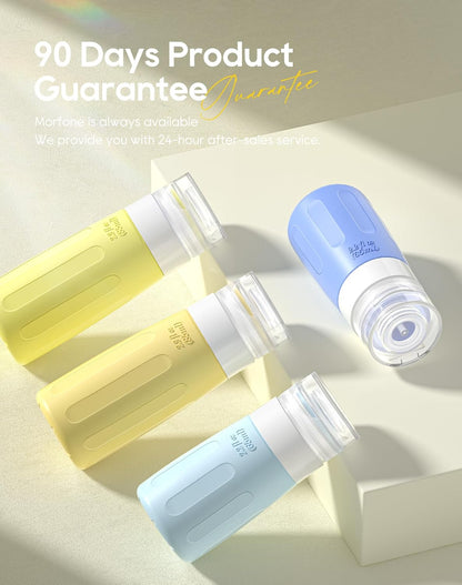 Morfone 16 Pack Silicone Travel Bottles Set for Toiletries TSA Approved Travel Containers Leakproof Squeezable Refillable Accessories 2oz 3oz for Shampoo Conditioner Lotion Liquids (Yellow Blue)
