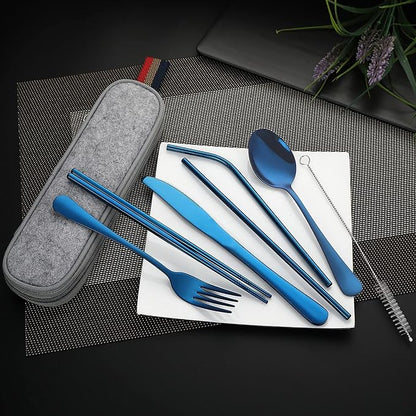 DEVICO Portable Utensils, Travel Camping Cutlery Set, 8-Piece including Knife - Image 6