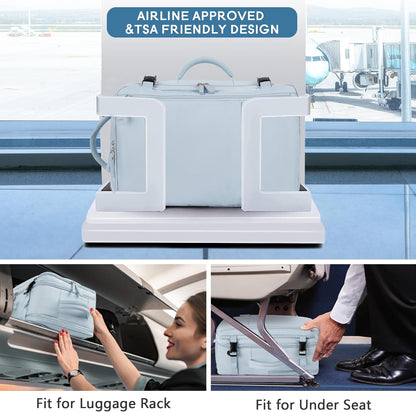 Beraliy Travel Backpack for Women Men, Carry On Backpack, 16 inch Laptop Backpack, Waterproof Casual College Daypack for Weekender Overnight Hiking, Light Blue