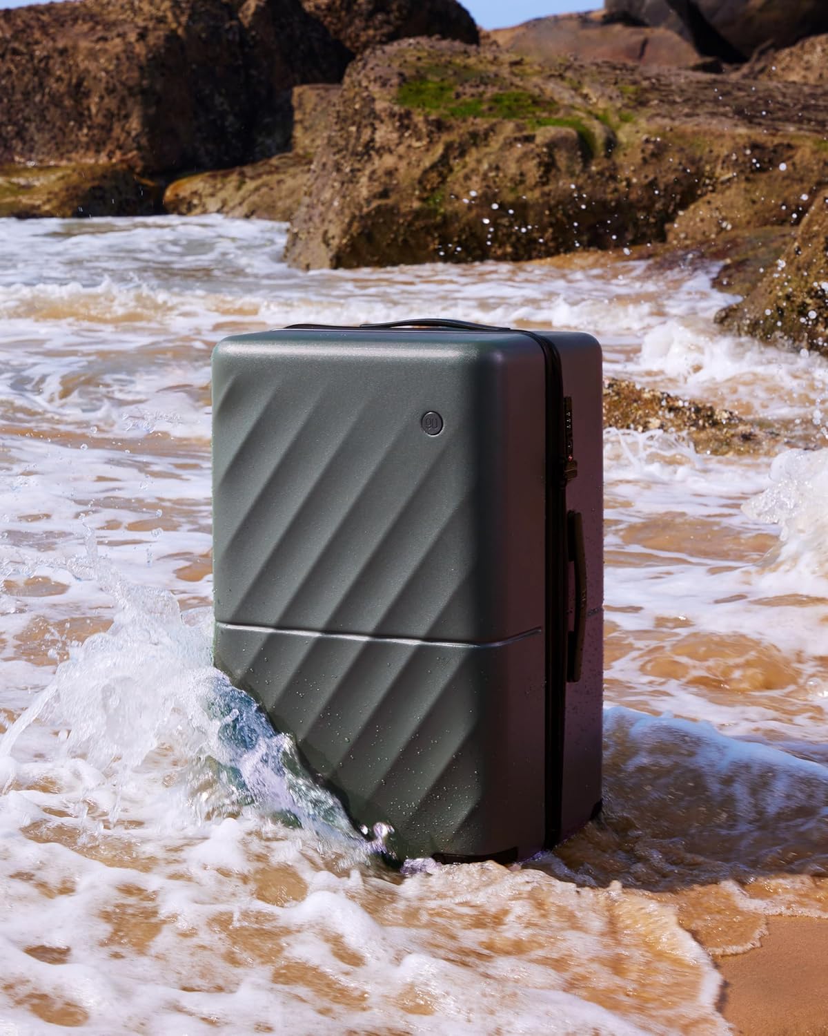 Trunk Luggage 24 Inch, Medium Checked Luggage with Double Spinner Wheels, Anti-Burst Zipper, Hard Case PC Suitcase, Lightweight Travel Luggage, TSA Approved (Slate Grey, Hudson)