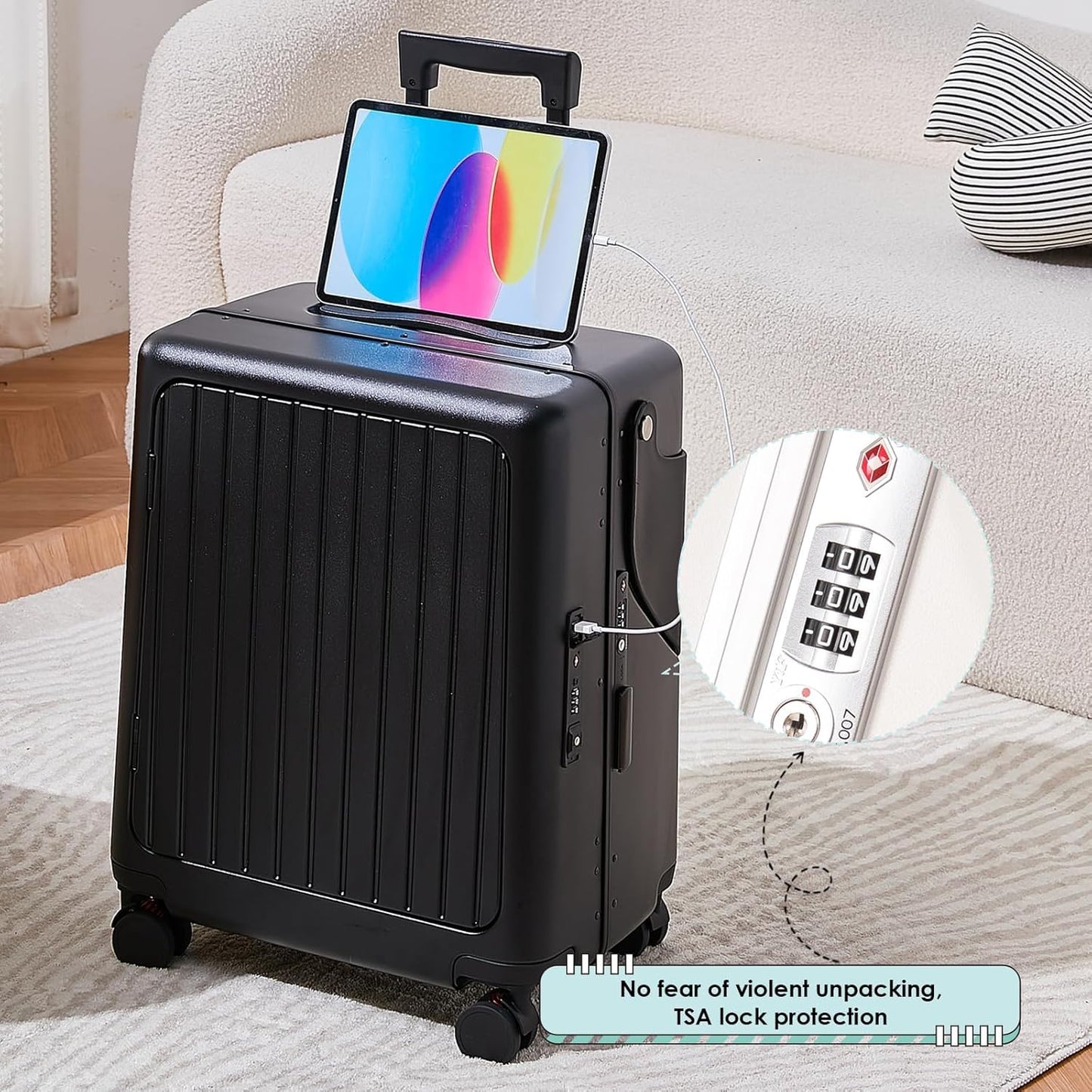 24" Ride-On CHECKED Luggage with Child Seat – Kids Travel Stroller Suitcase | 40L Large Capacity, USB Port & TSA Lock | Durable ABS+PC Hard Shell