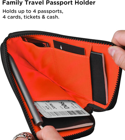 ALPAKA Zip Travel Wallet - Store Your Travel Accessories Efficiently - 3 Internal Pockets For Your Passport and More - 2 Card Slots - Made From Recycled and RFID-Protective Material
