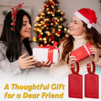 8 Pack Leather Luggage Travel Bag Tags by Travelambo