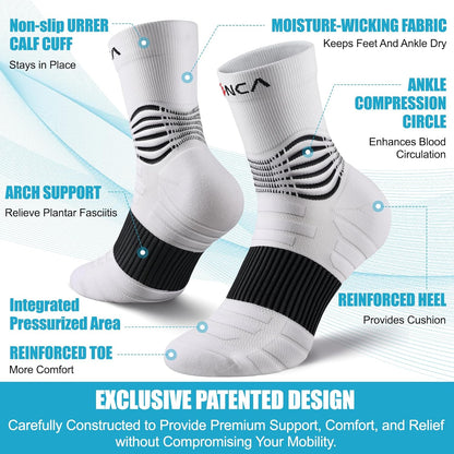 NEENCA Medical Compression Socks—2 Pairs, Ankle Socks for Injury Recovery, Pain Relief, Swelling, Sport Protection 20-30 mmHg