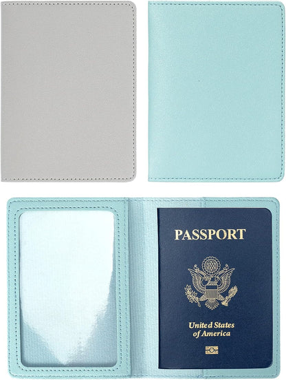 2 Pack Passport covers and Vaccine Card Holder Arouselove PU Leather Passport Wallet Vaccine Case Protector Slot Travel Passport Wallets for Women & Men