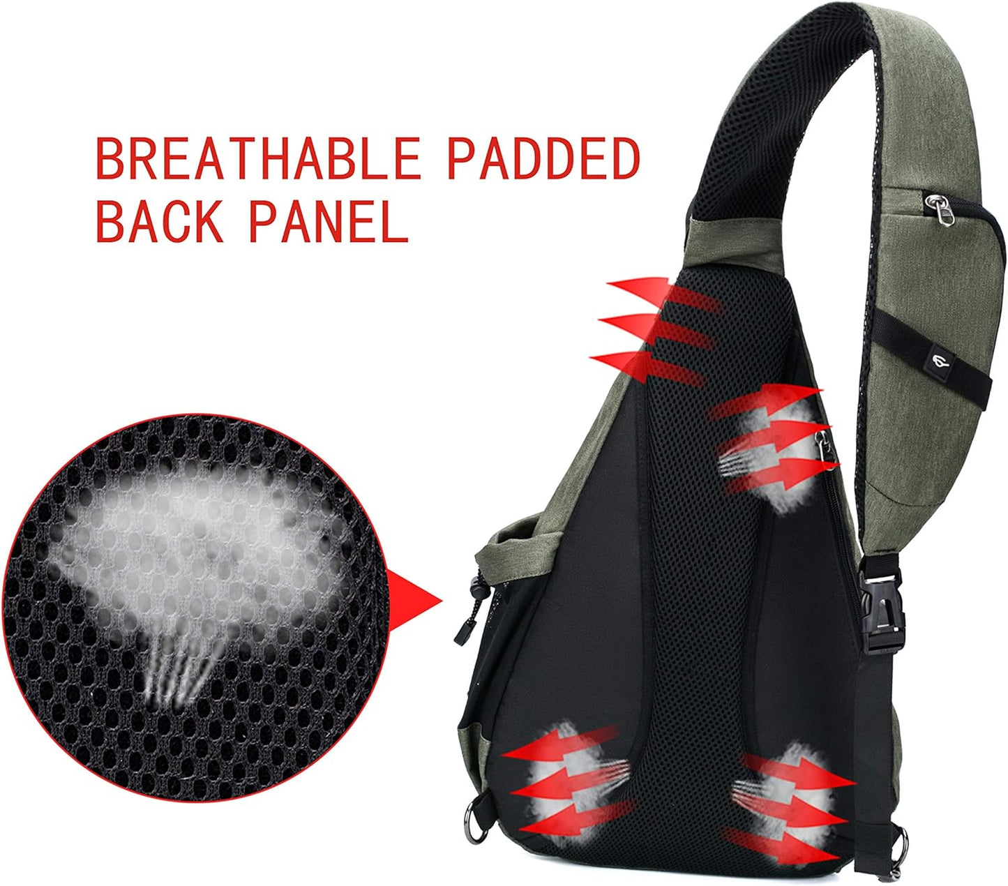 Water-Proof Sling bag/Crossbody Backpack/Shoulder Bag with USB Charging Port for Travel, Hiking, Cycling, Camping