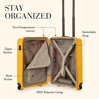 Bric's B|Y Ulisse 21-Inch Spinner - Luxury Carry-On Luggage With Spinner Wheels - Hard Shell Suitcases Made From Durable Polypropylene and Polycarbonate - Mango