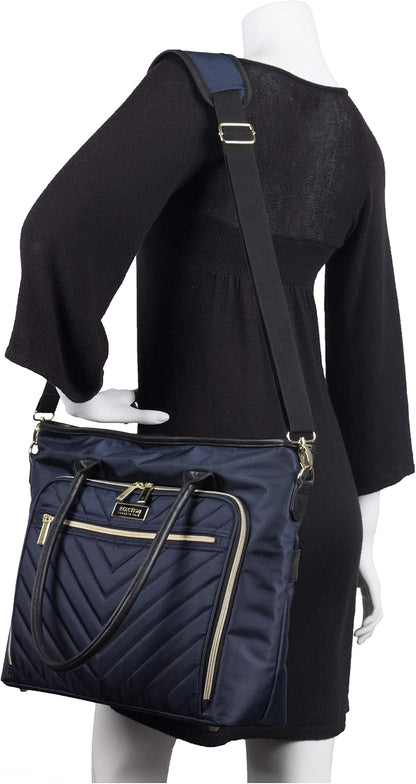 Kenneth Cole REACTION Chelsea Quilted Chevron 15" Laptop & Tablet Business Tote with Removable Shoulder Strap