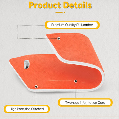 Travelambo Luggage Tags for Suitcases Faux Leather Privacy Protection 2 Pack Bag Tags Travel Accessories Essential, Cross Orange