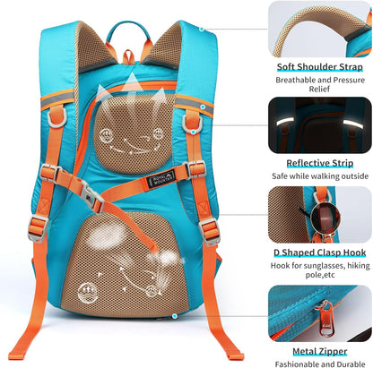 Hiking Backpack 30L Foldable Travel Daypack For Women Men,Camping Daypack Backpacks Lightweight,Durable Hiking Backpack Fit For Hiking,Daily Commuting,Short Trips.(With Rain-cover)