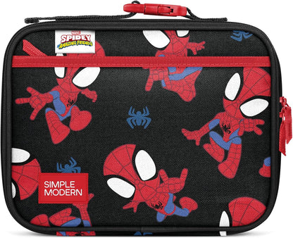 Simple Modern Marvel Kids Lunch Box for School | Reusable Insulated Lunch Bag for Toddler, Girl, and Boy | Exterior & Interior Pockets | Hadley Collection | Go Spidey Go
