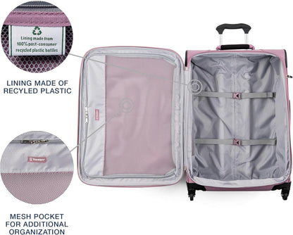 Travelpro Maxlite 5 Softside Expandable Checked Luggage with Spinner Wheels, Lightweight, 25-Inch — Orchid Pink Purple