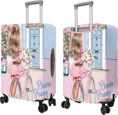 Travel Luggage Cover Suitcase Protector Fits 18-32 Inch Wheel Covers PatternedTravel Related Items Flower Luggage Protector Elastic M