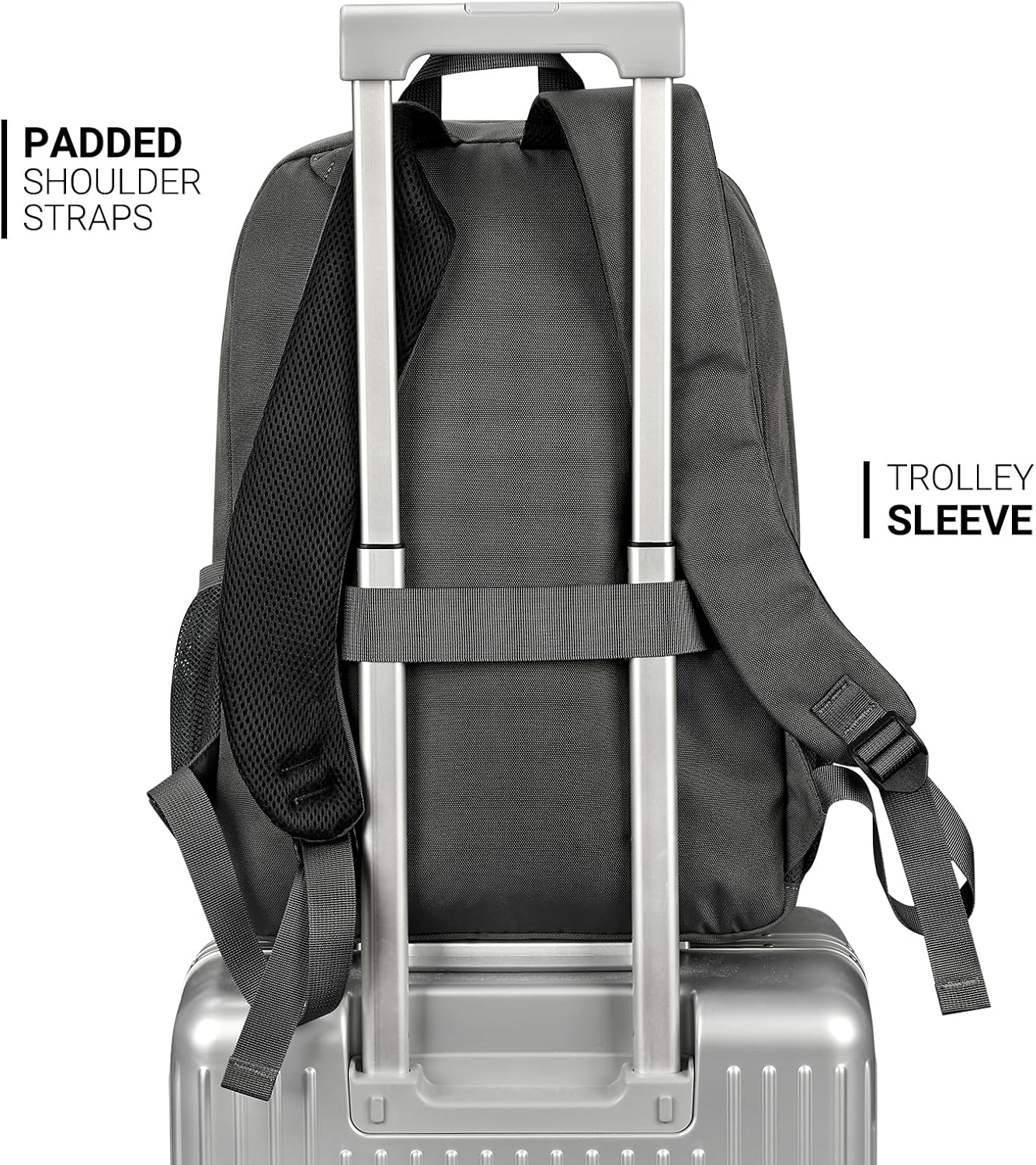 ZORFIN 26L Backpack for College, and Travel: Water Resistant Bookbag - Forge Grey