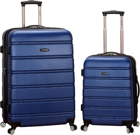 Rockland Melbourne Hardside Expandable Luggage with Spinner Wheels, Blue, 2 Piece (20/28)