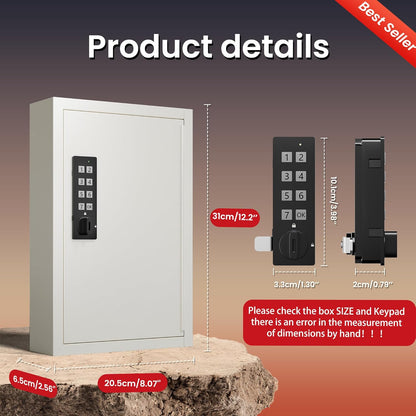 40 Keys Electronic Key Lock Box for Keys with Code, Private/Public/Password Hiding Mode Key Cabinet Wall Mount for Garage/Property Management Key Storage