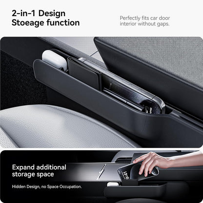 YONZEE 2-in-1 Car Steering Wheel Desk Tray & Car Seat Gap Filler Organizer – Foldable Carbon Fiber Look Table for Laptop, Eating, Writing – Universal Fit for Most Vehicles Orange