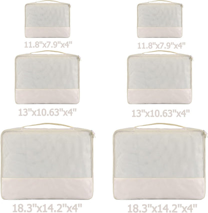 DoubleTrip Packing Cubes for Suitcases Carry on Luggage Organizer 6 Set Travel Accessories Lightweight Storage Bag Space Saver Clothes Pouch Large