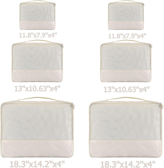 DoubleTrip Packing Cubes for Suitcases Carry on Luggage Organizer 6 Set Travel Accessories Lightweight Storage Bag Space Saver Clothes Pouch Large