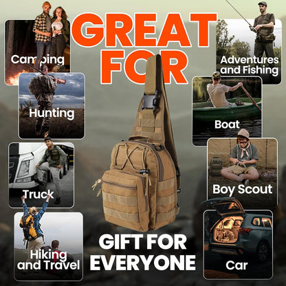 Emergency Survival Kit with First Aid Gears and Supplies - EDC Go Bugout Bag - Get Home Backpack for Camping Outdoor - Tactical Military Molle Pouch Grade - Gift for Man Woman