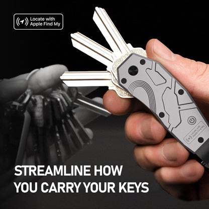 Air Keychain, Key Organizer Works with Apple Find My, Built-in airtag Chips, Holds 2-6 Keys, Car Key Chains with GPS Tracker, Key Finder, Minimalist Key Holder for Men and Women, (iOS Only) (Grey)