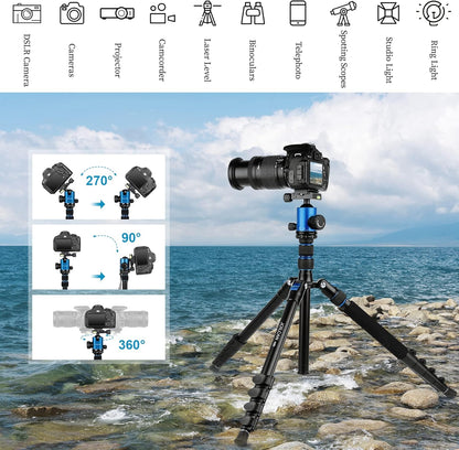 JOILCAN Tripod for Camera, 81" Aluminum Camera Tripod, 83" DSLR Tripods & Monopods, Heavy Duty Travel Tripod for Binoculars Spotting Scope Telescope, Max Load 35lb