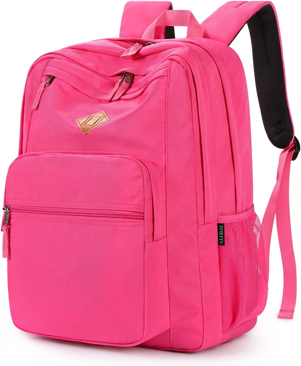 ZORFIN 26L Backpack for College, and Travel: Water Resistant Bookbag - Hotpink